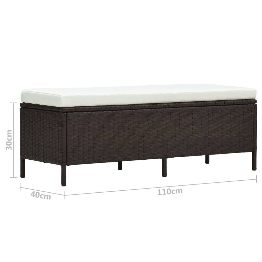 vidaXL 3-tlg. Garten-Lounge-Set mit Auflagen Poly Rattan Braun