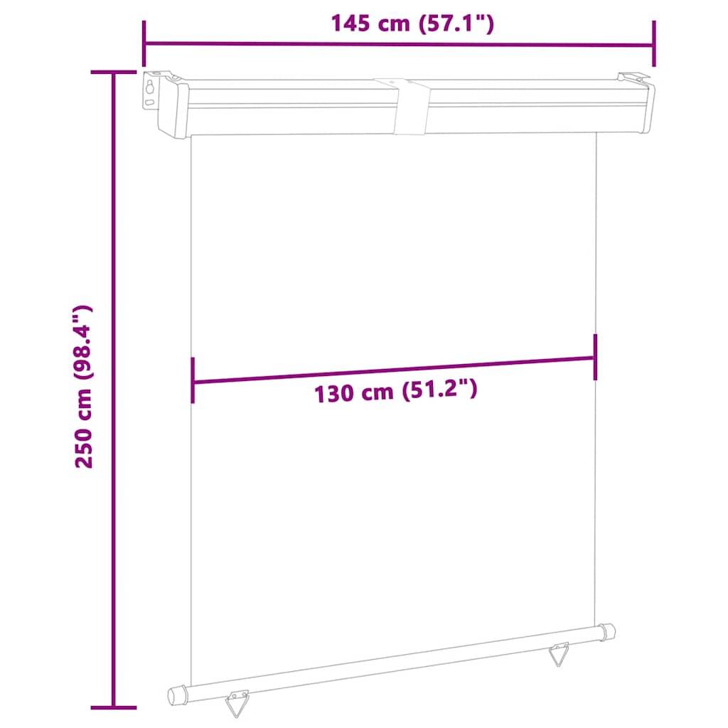 vidaXL Balkon-Seitenmarkise 145x250 cm Braun
