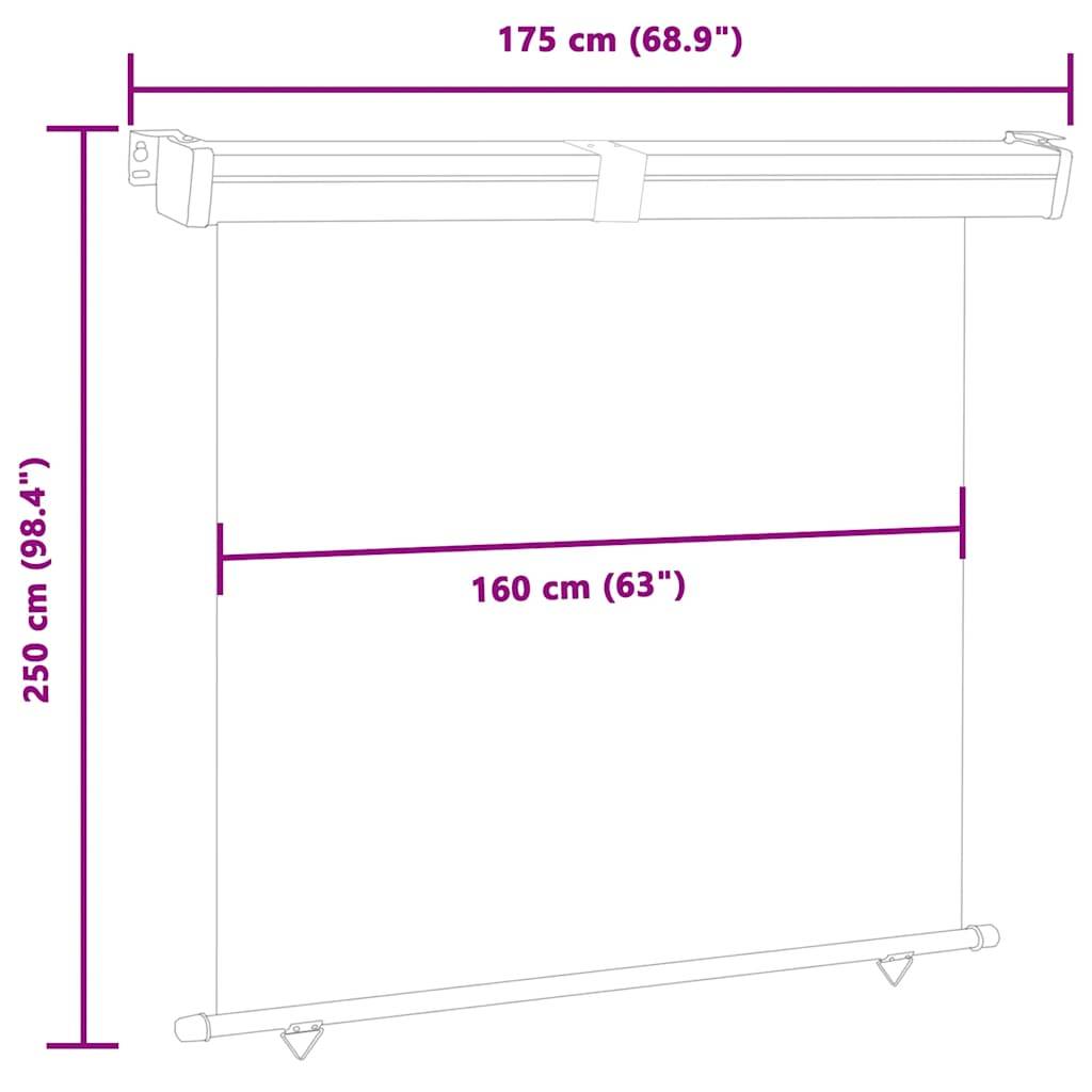 vidaXL Balkon-Seitenmarkise 175x250 cm Rot