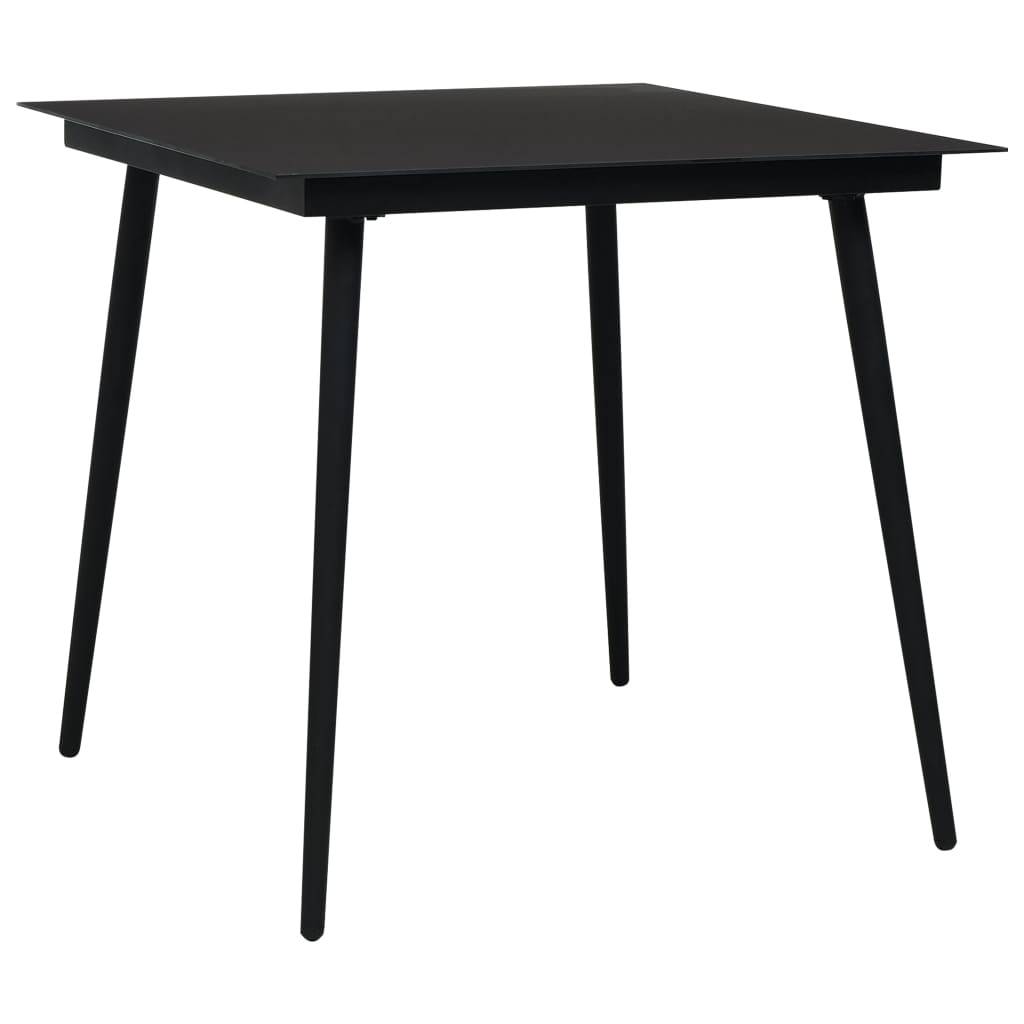 vidaXL 3-tlg. Garten-Essgruppe PVC Rattan Schwarz