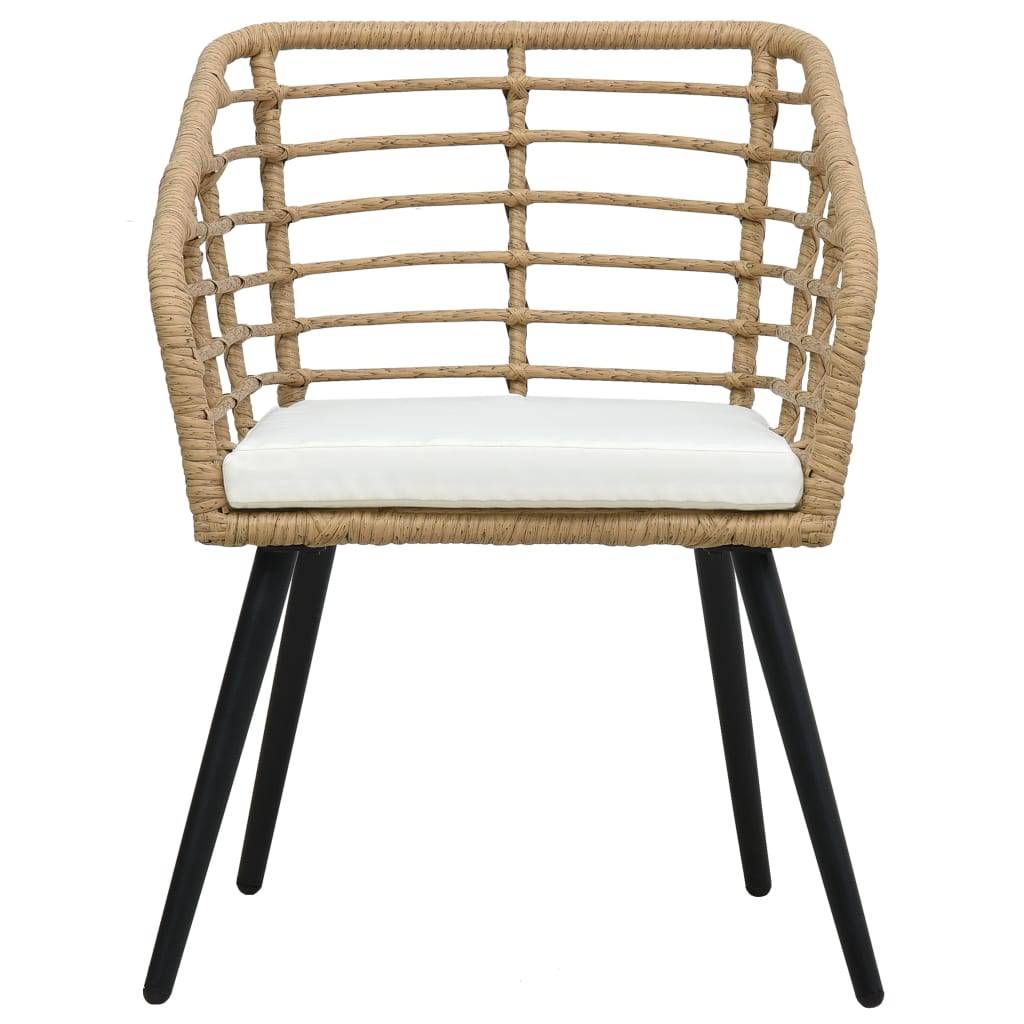 vidaXL Gartenstühle 2 Stk. mit Auflagen Poly Rattan Eiche