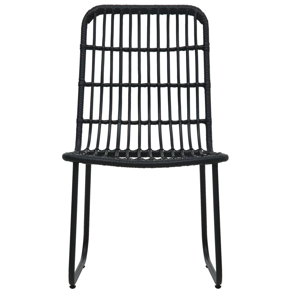 vidaXL Gartenstühle 2 Stk. Poly Rattan Schwarz