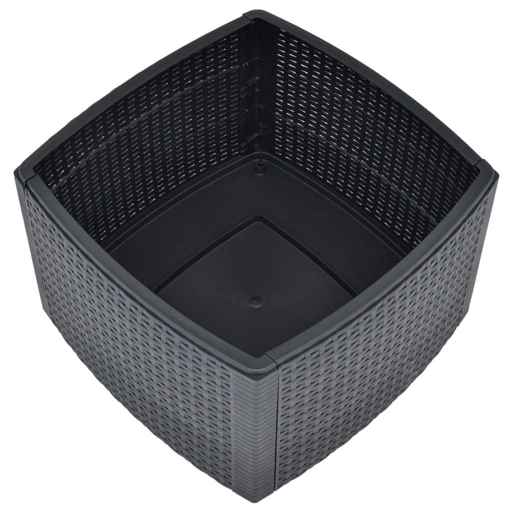 vidaXL Beistelltisch Anthrazit 54×54×36,5 cm Kunststoff