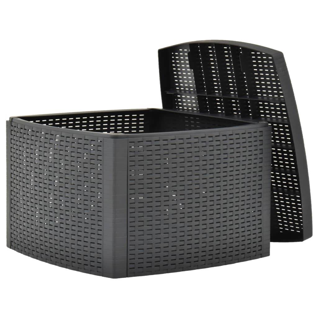 vidaXL Beistelltisch Anthrazit 54×54×36,5 cm Kunststoff