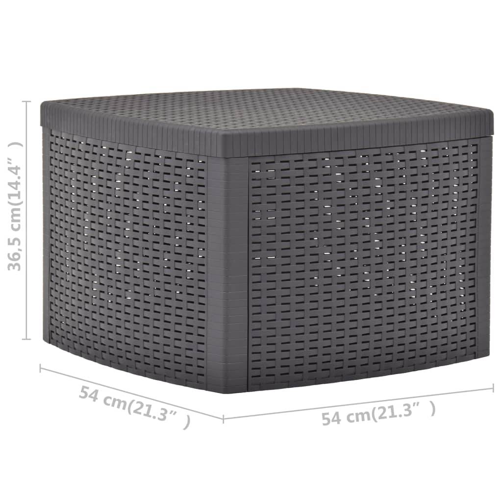 vidaXL Beistelltisch Mokka 54×54×36,5 cm Kunststoff
