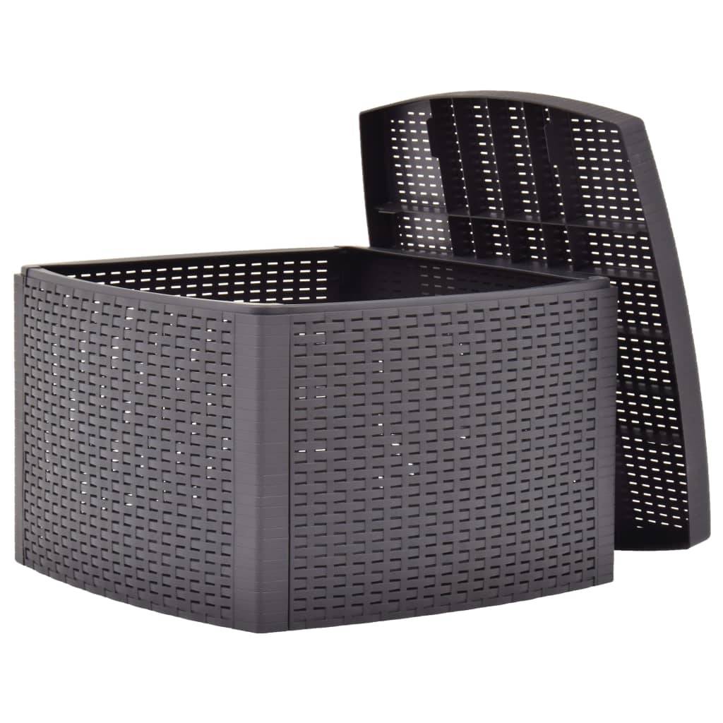 vidaXL Beistelltisch Mokka 54×54×36,5 cm Kunststoff