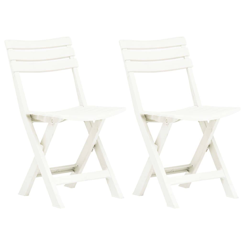 vidaXL Klappbare Gartenstühle 2 Stk. Kunststoff Weiß