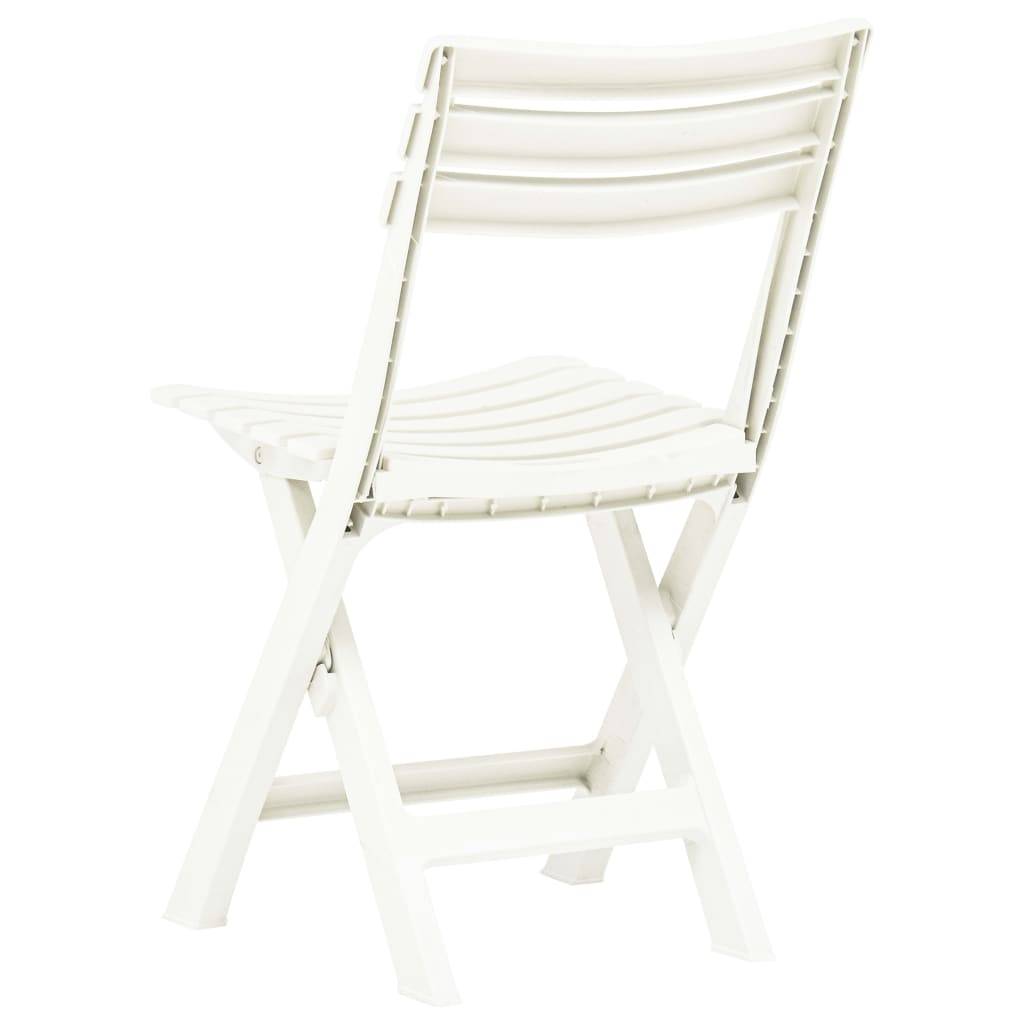 vidaXL Klappbare Gartenstühle 2 Stk. Kunststoff Weiß