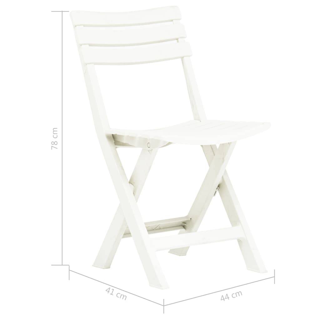 vidaXL Klappbare Gartenstühle 2 Stk. Kunststoff Weiß