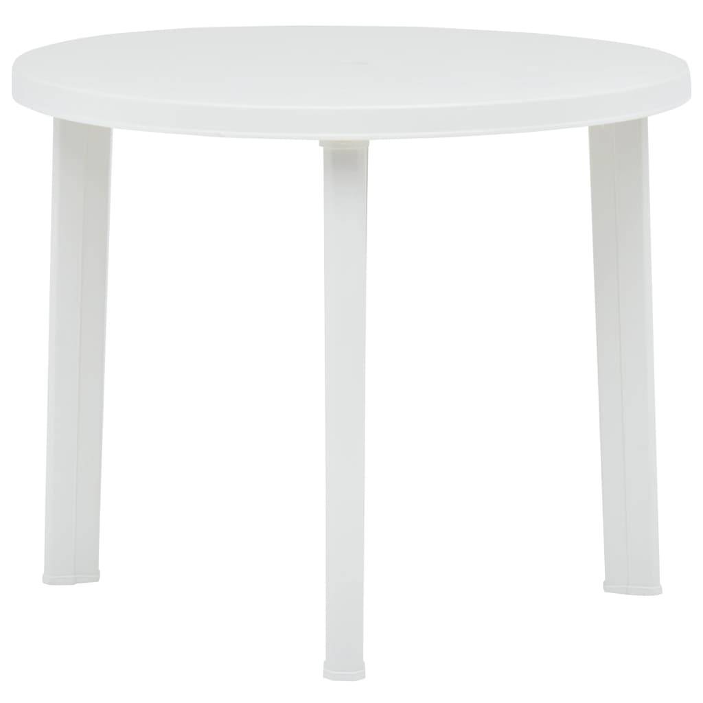 vidaXL Gartentisch Weiß 89 cm Kunststoff