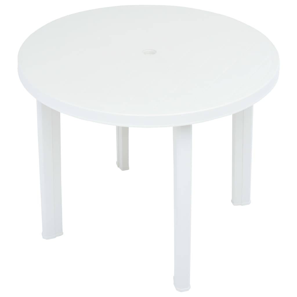 vidaXL Gartentisch Weiß 89 cm Kunststoff