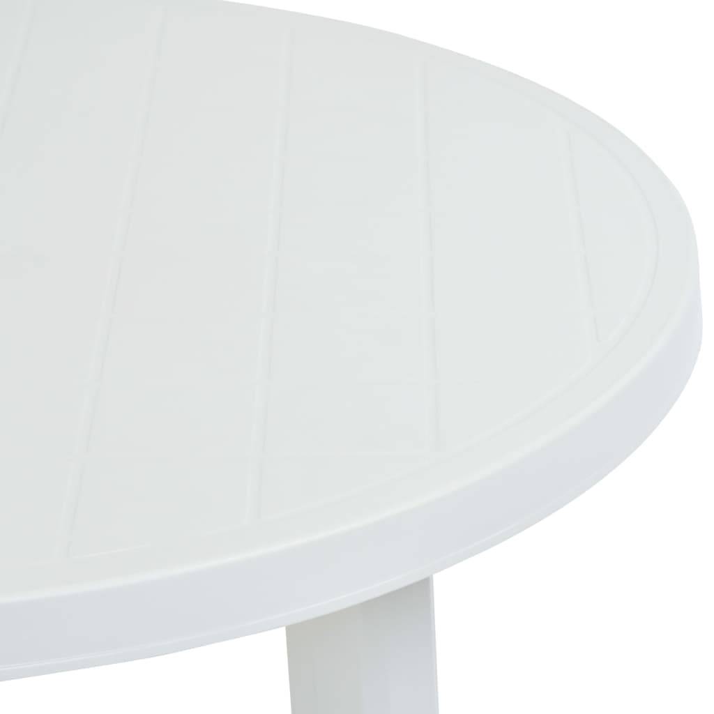 vidaXL Gartentisch Weiß 89 cm Kunststoff