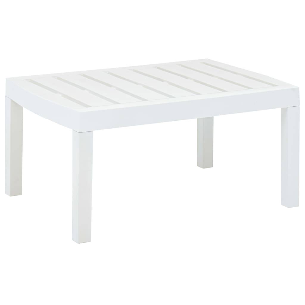 vidaXL Gartentisch Weiß 78x55x38 cm Kunststoff