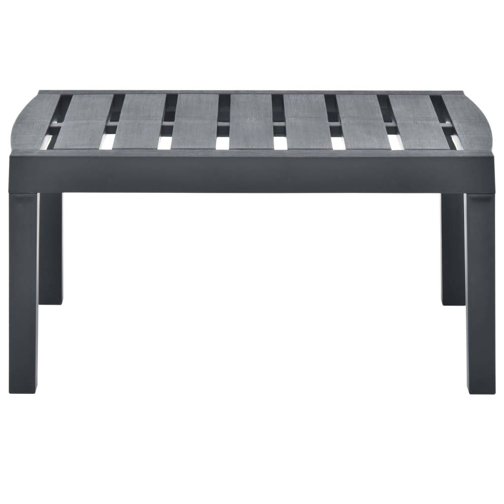 vidaXL Gartentisch Anthrazit 78x55x38 cm Kunststoff