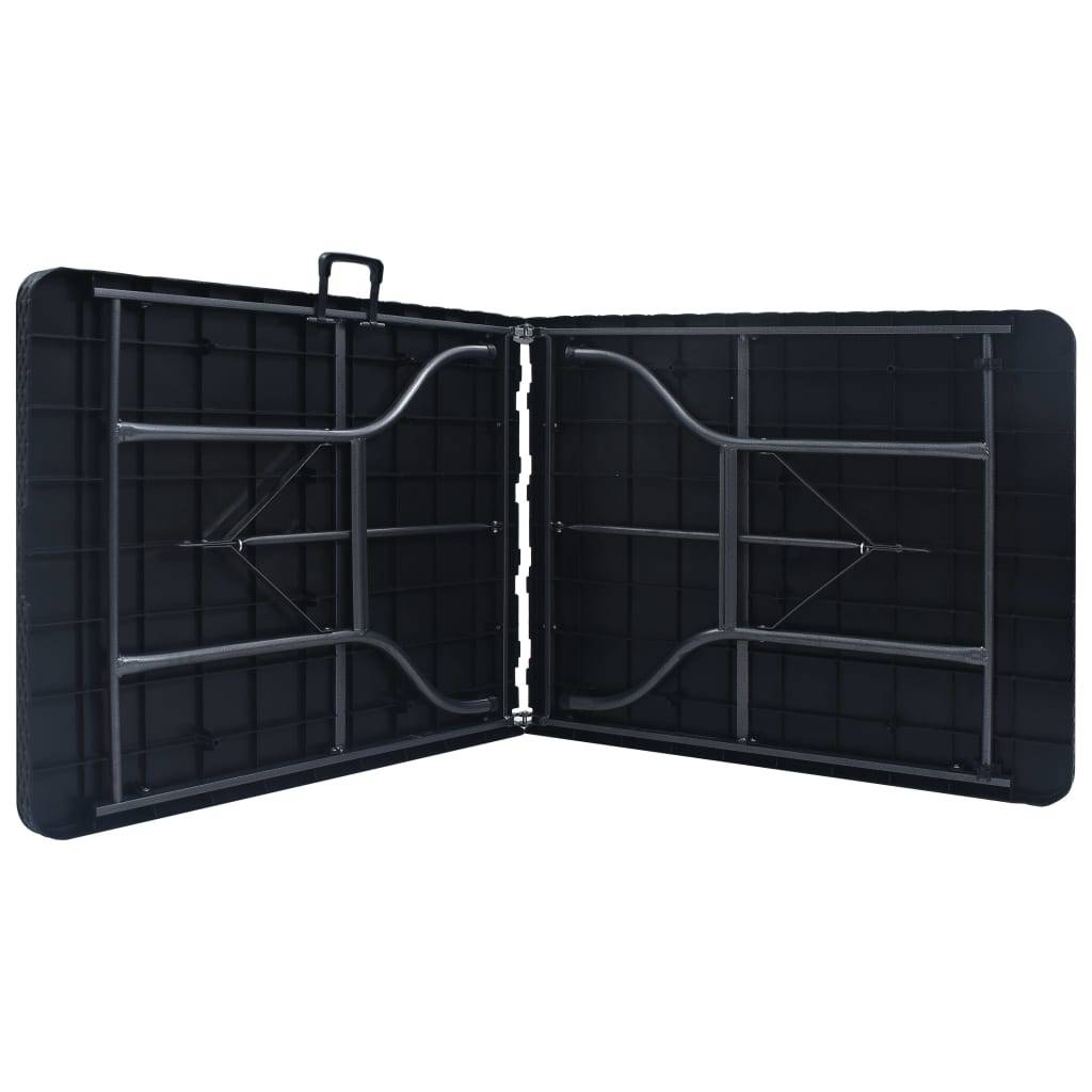 vidaXL Gartentisch Klappbar Schwarz 180×75×72 cm HDPE Rattan-Optik