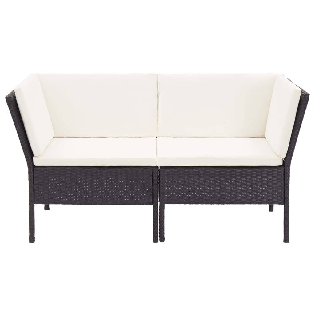 vidaXL 8-tlg. Garten-Lounge-Set mit Auflagen Poly Rattan Schwarz