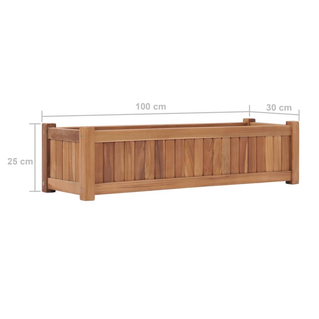 vidaXL Hochbeet 100x30x25 cm Massivholz Teak