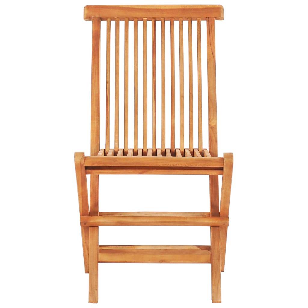 vidaXL 3-tlg. Bistro-Set mit Grauen Kissen Massivholz Teak