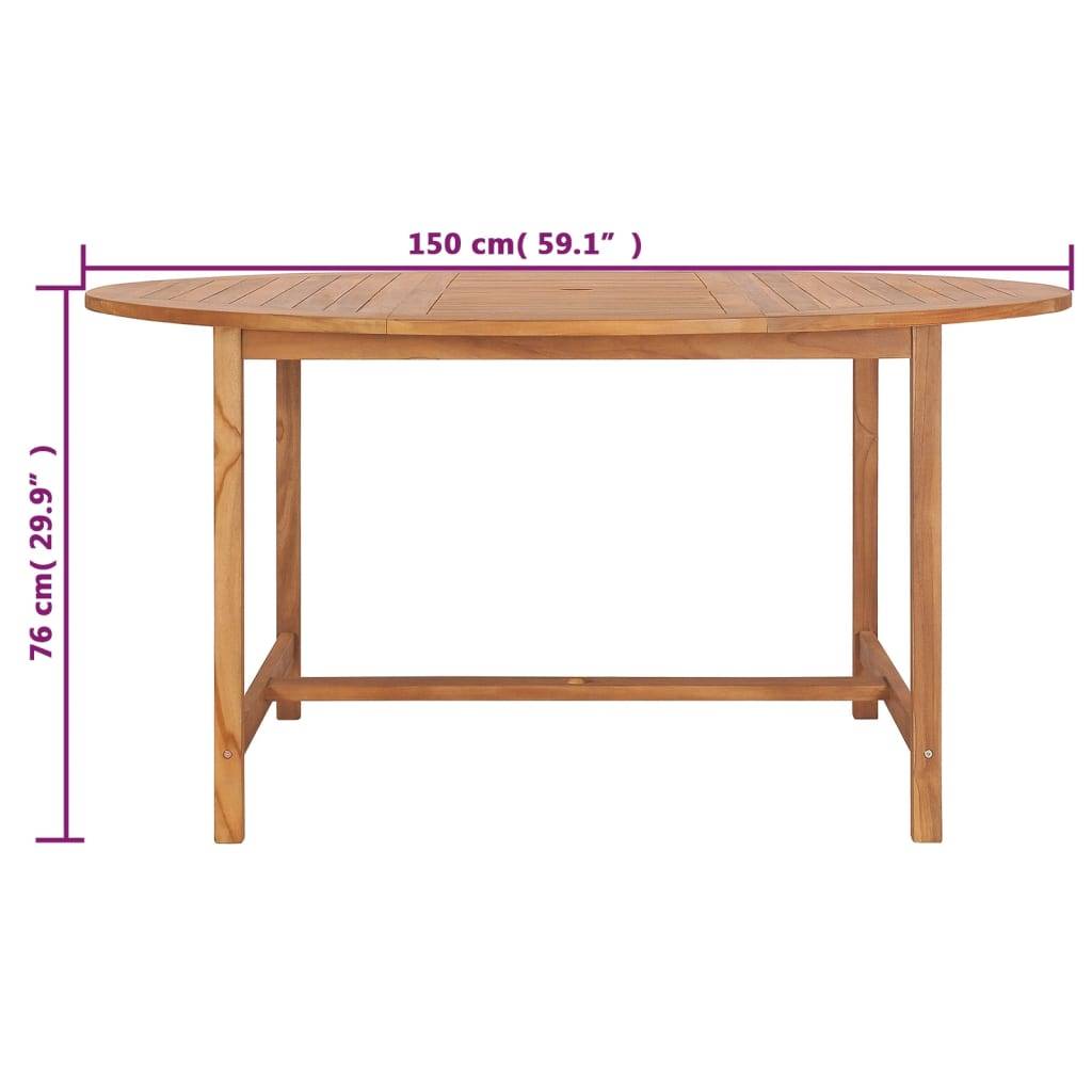 vidaXL Gartentisch 150x76 cm Massivholz Teak