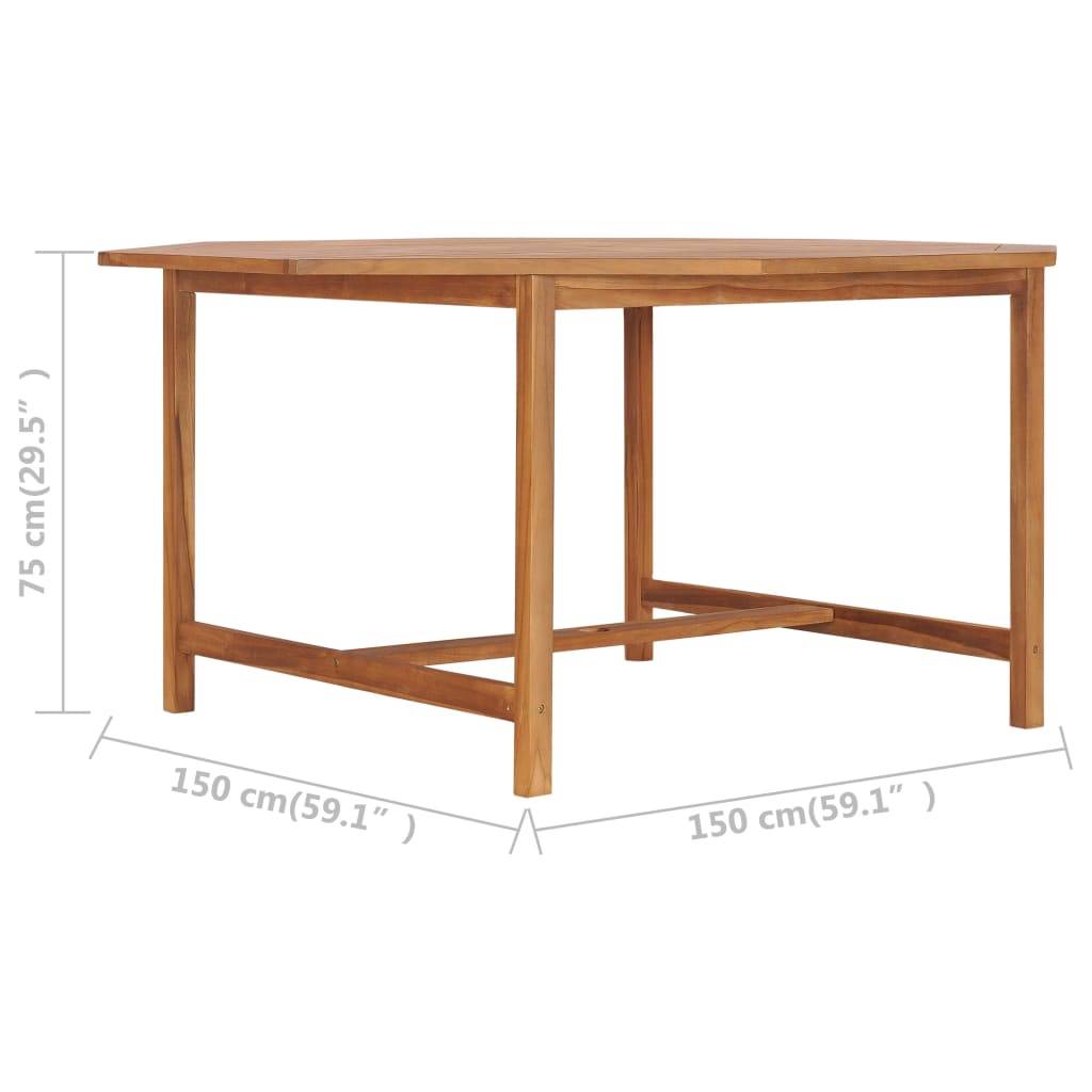 vidaXL Gartentisch 150x150x75 cm Teakholz Massiv