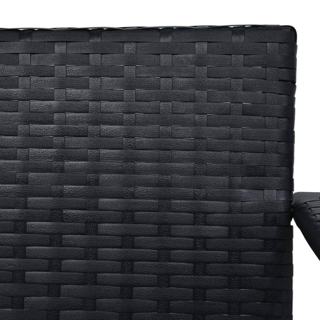 vidaXL Hollywoodschaukel 3-Sitzer mit Dach Poly Rattan Schwarz