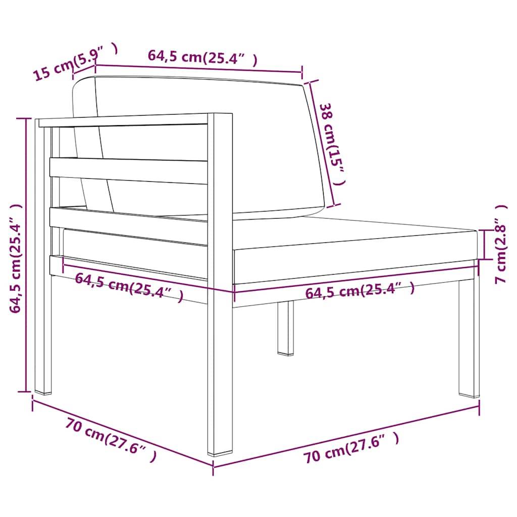 vidaXL Modular-Sofa-Eckteil 1 Stk. mit Kissen Aluminium Anthrazit