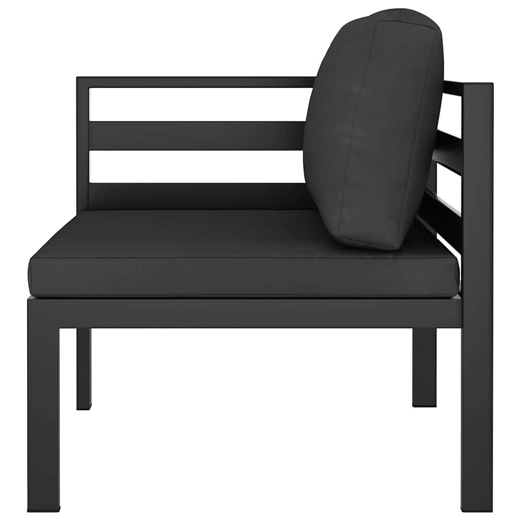 vidaXL Modular-Sofa-Eckteil 1 Stk. mit Kissen Aluminium Anthrazit