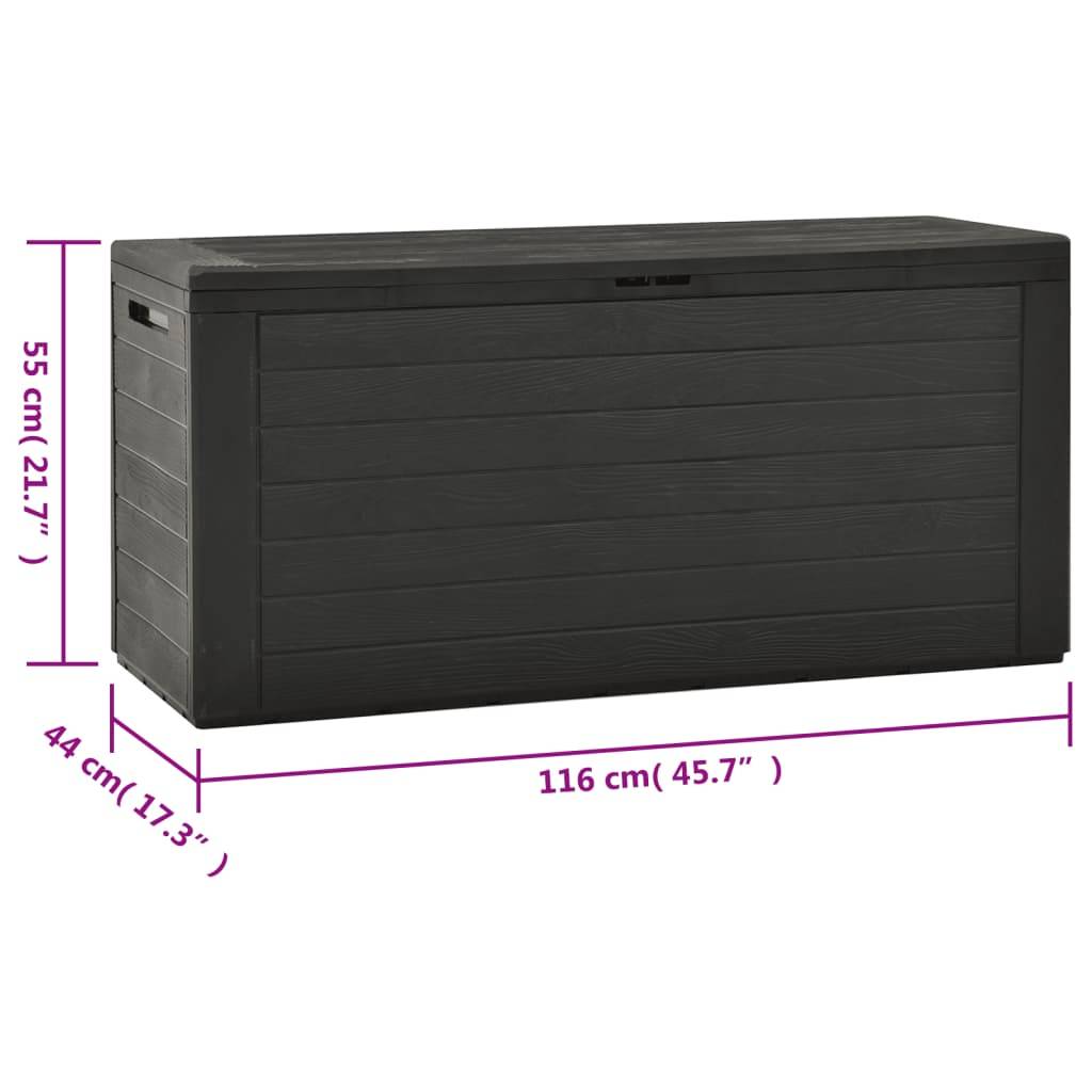 vidaXL Gartenbox Anthrazit 116x44x55 cm