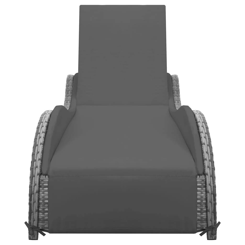 vidaXL Sonnenliege mit Auflage Poly Rattan Anthrazit