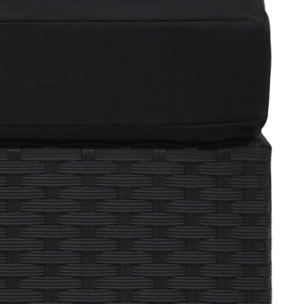 vidaXL Modulares Sofa-Eckteil Poly Rattan Schwarz