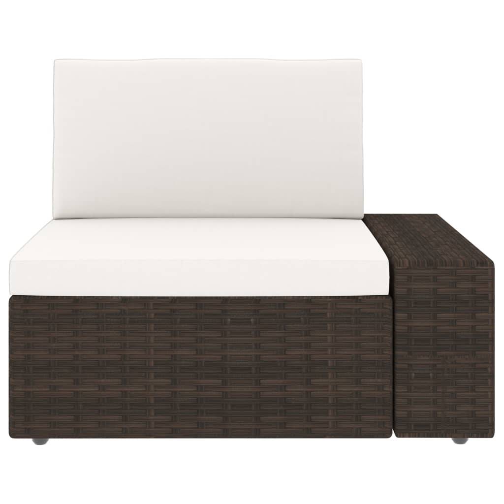 vidaXL Modulares 2-Sitzer-Sofa Poly Rattan Braun