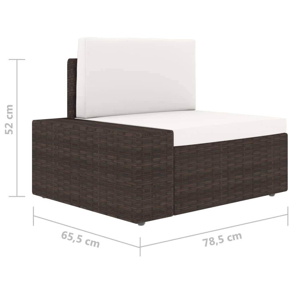 vidaXL Modulares 2-Sitzer-Sofa Poly Rattan Braun