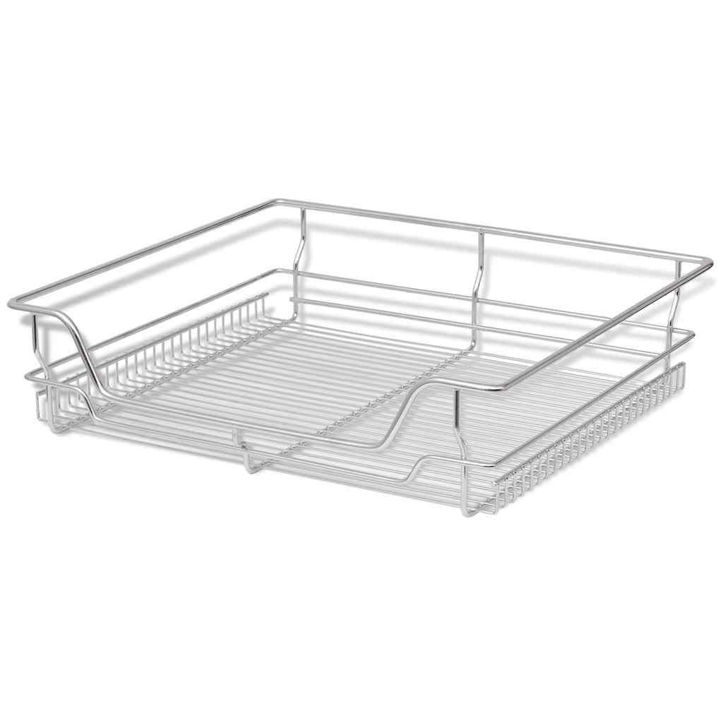 vidaXL Einbauschublade Korbauszug 2 Stk. Silbern 600 mm