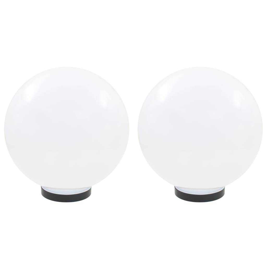vidaXL LED-Gartenleuchten 2 Stk. Kugelförmig 30 cm PMMA