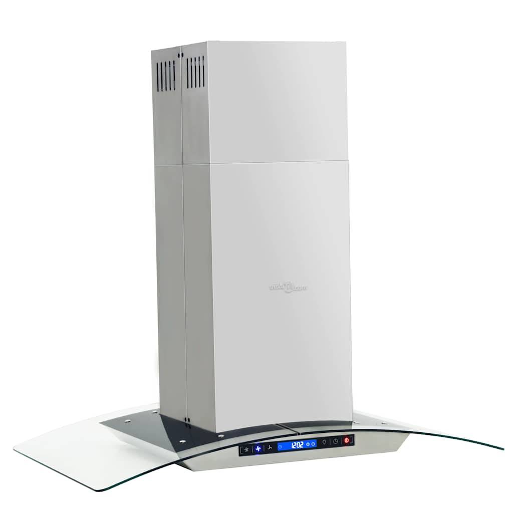 vidaXL Insel-Dunstabzugshaube 90 cm LCD Touch-Sensor 756 m³/h LED