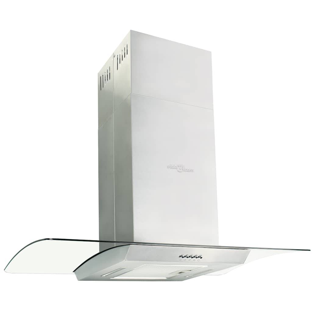 vidaXL Insel-Dunstabzugshaube 90 cm Edelstahl 756 m³/h LED
