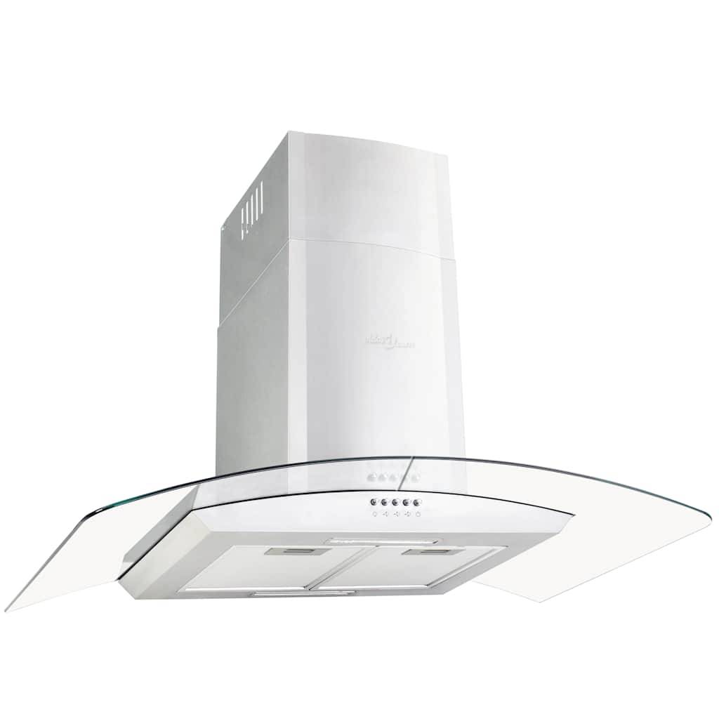 vidaXL Wandmontierte Dunstabzugshaube 90 cm Edelstahl 756 m³/h LED