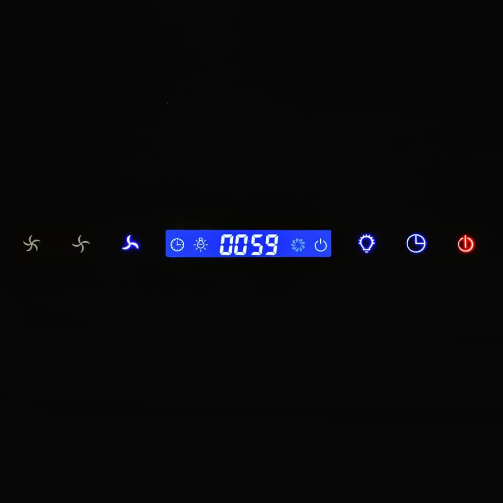 vidaXL Wandhaube Edelstahl 756 m³/h 60 cm Schwarz