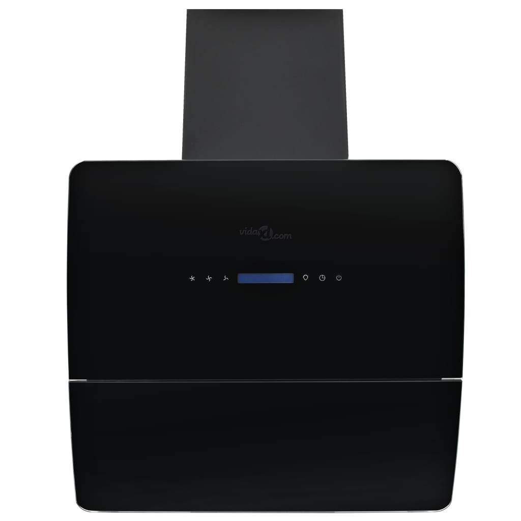 vidaXL Wandhaube Edelstahl 756 m³/h 60 cm Schwarz