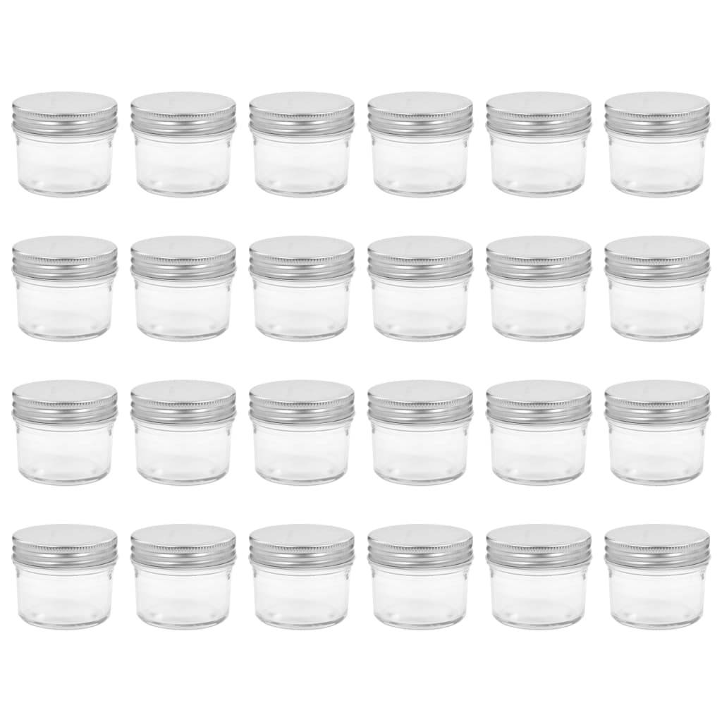 vidaXL Marmeladengläser mit Silbernen Deckeln 24 Stk. 110 ml