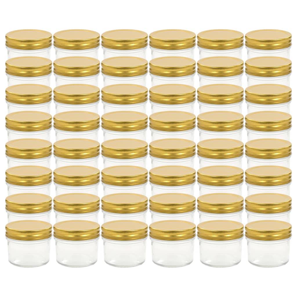 vidaXL Marmeladengläser mit goldenem Deckel 48 Stk. 110 ml