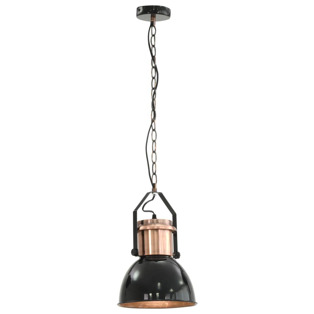 vidaXL Deckenlampe 2 Stk. Schwarz Rund E27