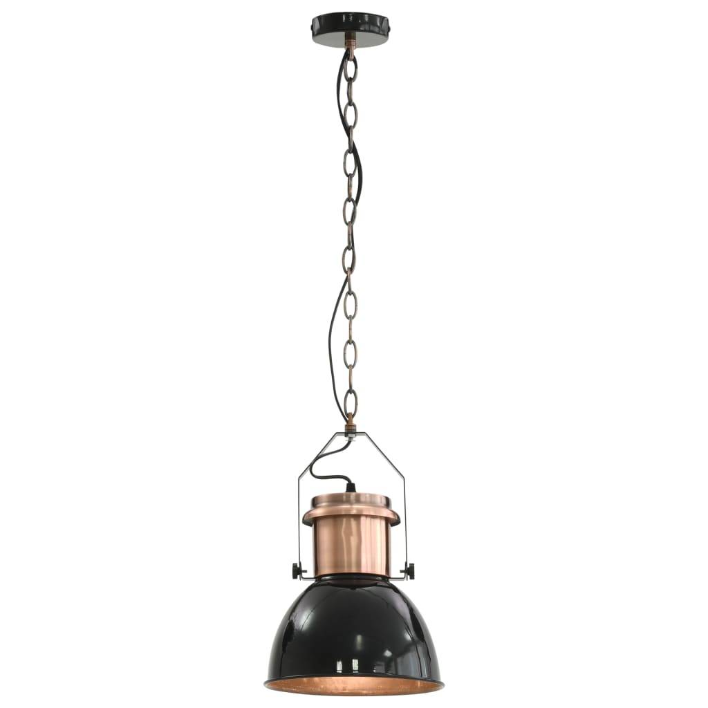 vidaXL Deckenlampe 2 Stk. Schwarz Rund E27