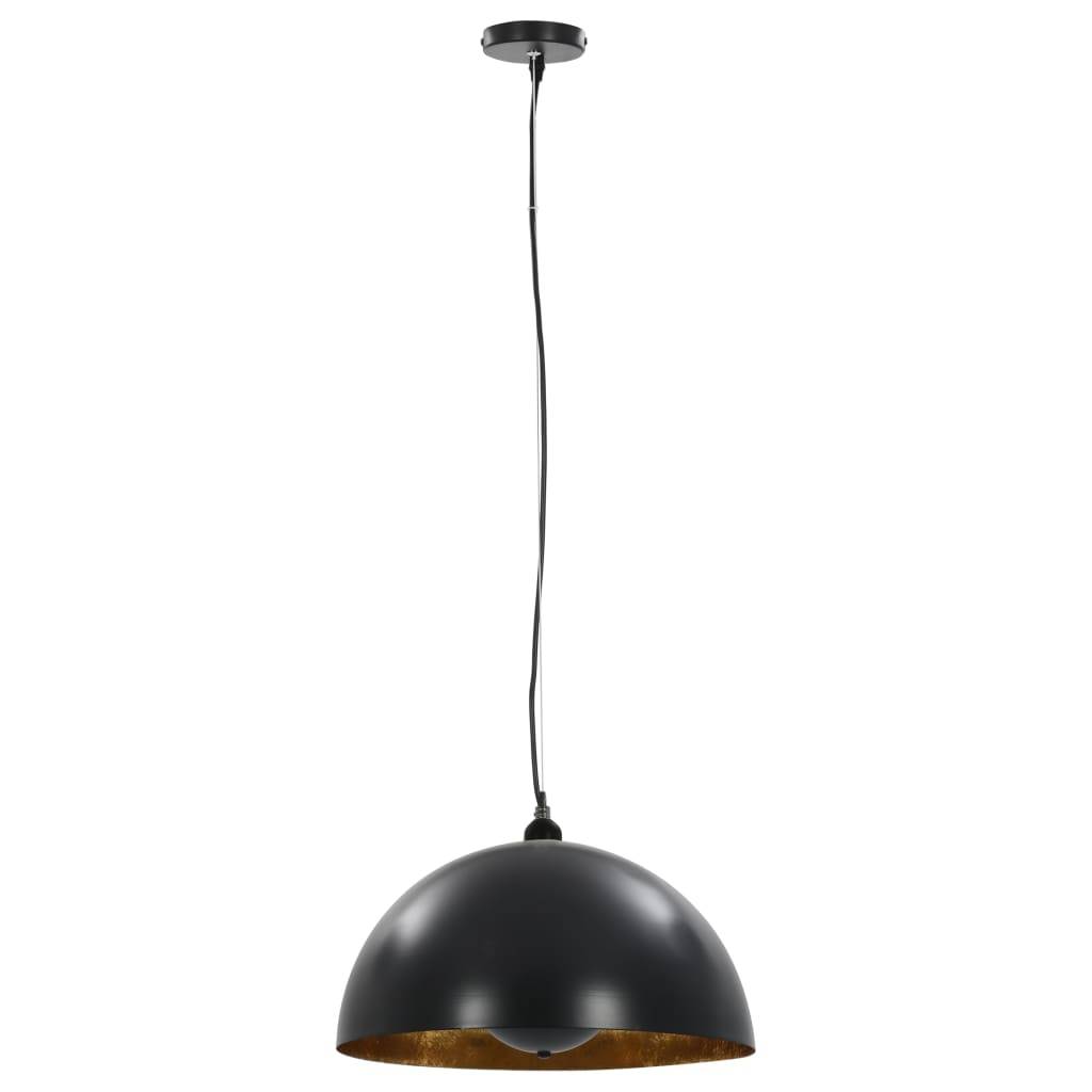 vidaXL Deckenleuchten 2 Stk. Schwarz und Gold Halbkugelförmig 40cm E27