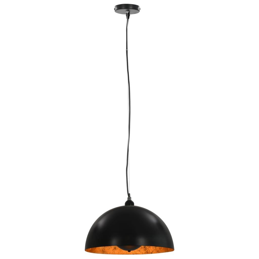 vidaXL Deckenleuchten 2 Stk. Schwarz und Gold Halbkugelförmig 40cm E27