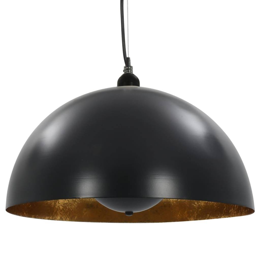 vidaXL Deckenleuchten 2 Stk. Schwarz und Gold Halbkugelförmig 40cm E27