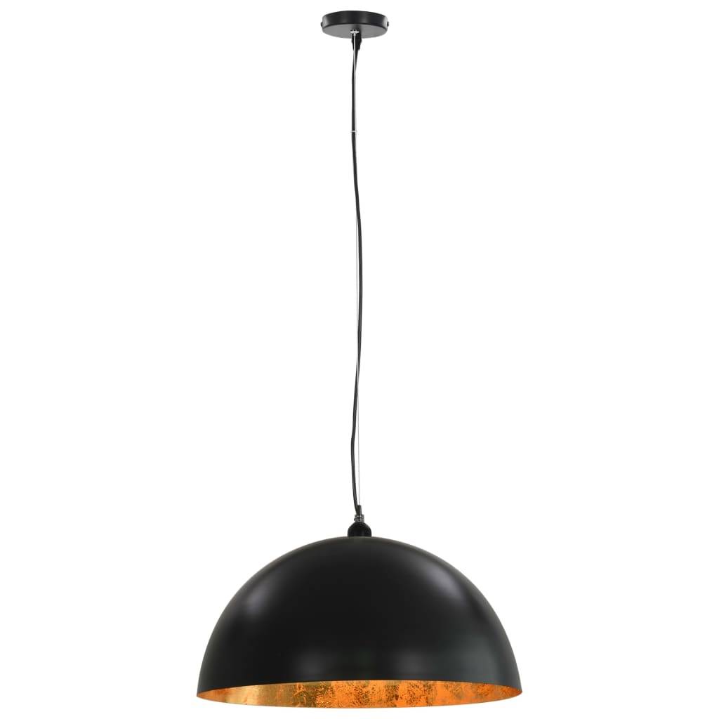 vidaXL Deckenleuchten 2 Stk. Schwarz und Gold Halbkugelförmig 50cm E27