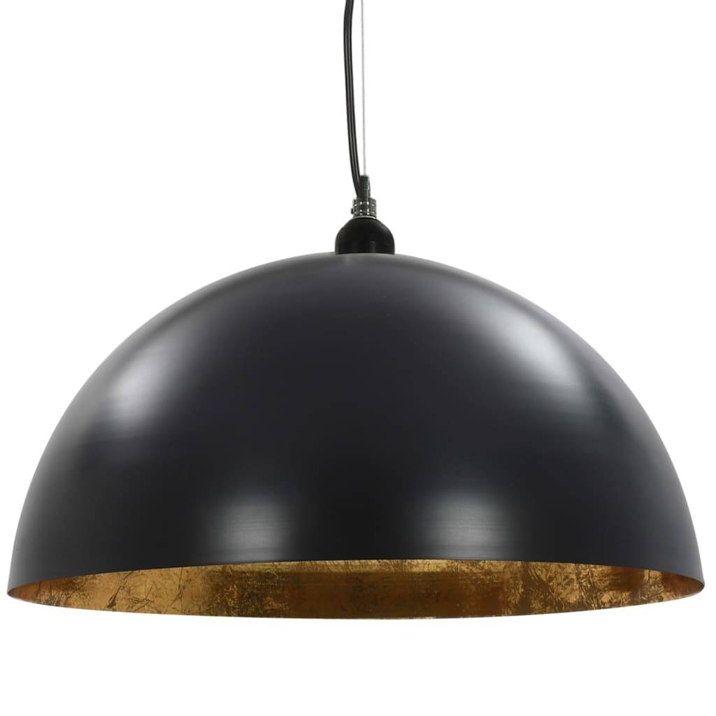 vidaXL Deckenleuchten 2 Stk. Schwarz und Gold Halbkugelförmig 50cm E27