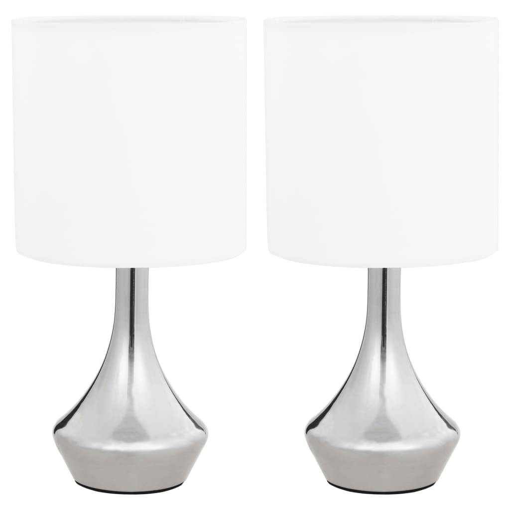vidaXL Tischlampen 2 Stk. Touch-Sensor Weiß E14