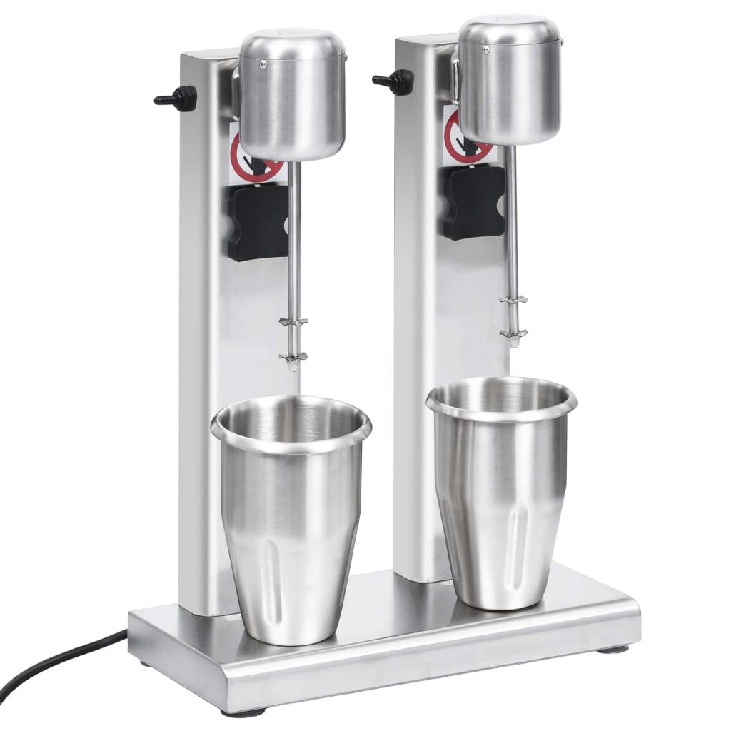 vidaXL Milchshake-Mixer mit zwei Bechern Edelstahl 2 L
